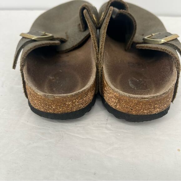 Birkenstock Washed Metallic Suede Boston Clogs with Gold Buckle - Picture 9 of 9
